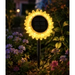 Lampa solara LED decorativa de gradina si de perete Floarea Soarelui 35CM alb cald
