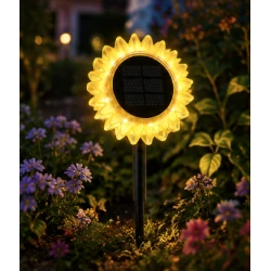 Lampa solara LED decorativa de gradina si de perete Floarea Soarelui 35CM alb cald