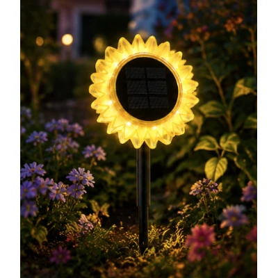 Lampa solara LED decorativa de gradina si de perete Floarea Soarelui 35CM alb cald