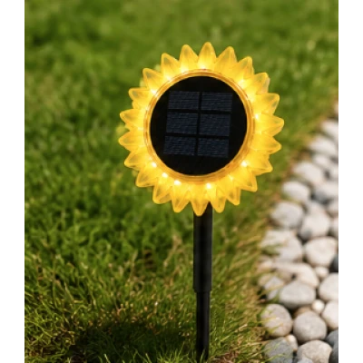 Lampa solara LED decorativa de gradina si de perete Floarea Soarelui 35CM alb cald