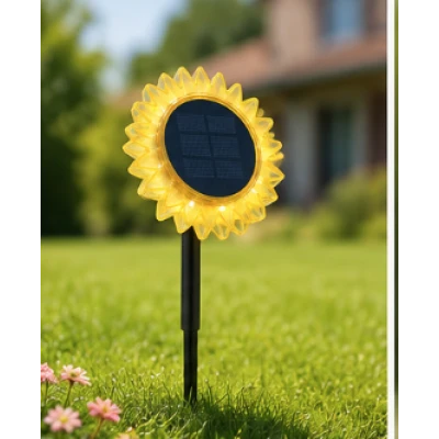 Lampa solara LED decorativa de gradina si de perete Floarea Soarelui 35CM alb cald