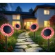 Lampa solara decorativa de gradina si de perete Floarea Soarelui 35cm ROZ cu led alb cald