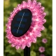 Lampa solara decorativa de gradina si de perete Floarea Soarelui 35cm ROZ cu led alb cald