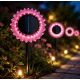 Lampa solara decorativa de gradina si de perete Floarea Soarelui 35cm ROZ cu led alb cald
