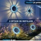 Lampa solara decorativa de gradina si de perete Floarea Soarelui 35cm ALBASTRA cu led alb cald