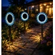 Lampa solara decorativa de gradina si de perete Floarea Soarelui 35cm ALBASTRA cu led alb cald