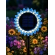 Lampa solara decorativa de gradina si de perete Floarea Soarelui 35cm ALBASTRA cu led alb cald