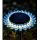 Lampa solara decorativa de gradina si de perete Floarea Soarelui 35cm ALBASTRA cu led alb cald