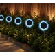 Lampa solara decorativa de gradina si de perete Floarea Soarelui 35cm ALBASTRA cu led alb cald