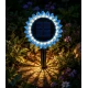 Lampa solara decorativa de gradina si de perete Floarea Soarelui 35cm ALBASTRA cu led alb cald