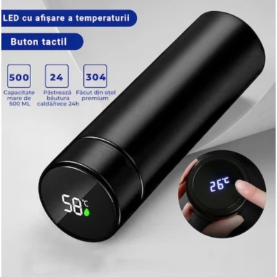 Termos cu afisaj electronic 500ml ALBASTRU