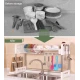 Suport vase deasupra chiuvetei 2 niveluri cu scurgere si suport ustensile 24 × 75 × 51 cm