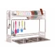 Suport vase deasupra chiuvetei 2 niveluri cu scurgere si suport ustensile 24 × 75 × 51 cm