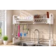 Suport vase deasupra chiuvetei 2 niveluri cu scurgere si suport ustensile 24 × 75 × 51 cm