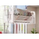 Suport vase deasupra chiuvetei 2 niveluri cu scurgere si suport ustensile 24 × 75 × 51 cm