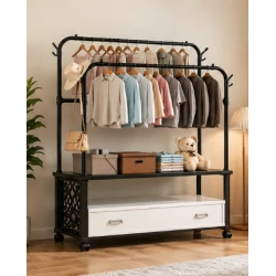 Raft multifunctional 3 in 1 pentru haine pantofi si depozitare 125 × 35 × 155 cm