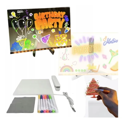Set tabla LED pentru desenat 30x20cm cu USB
