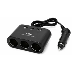 Priza auto 3 cai si USB 120W Olesson 1653