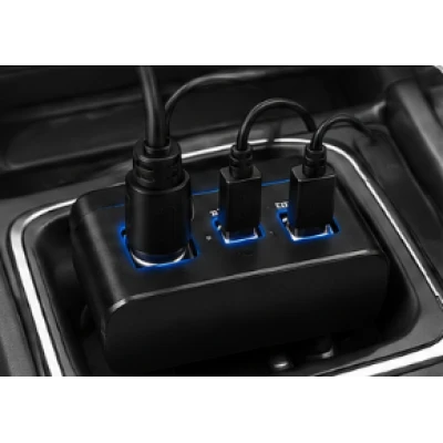 Priza auto 3 cai si USB 120W Olesson 1653