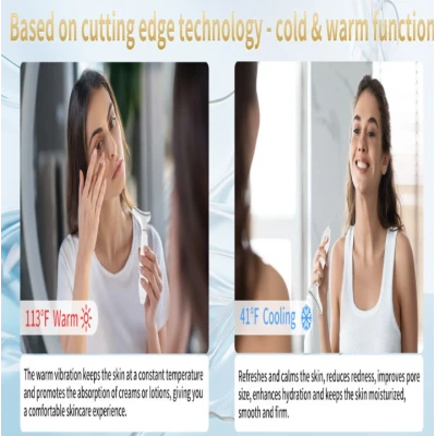 Aparat Facial cu Lumina LED 4 Culori Masaj si ingrijire Ten capat metalic 7 setari