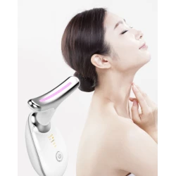 Aparat Facial cu Lumina LED 4 Culori Masaj si ingrijire Ten capat metalic 7 setari