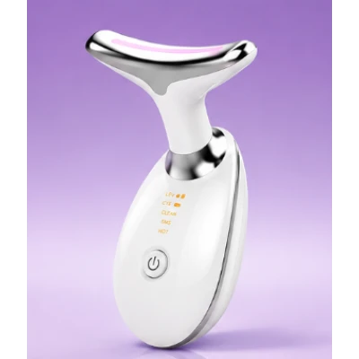 Aparat Facial cu Lumina LED 4 Culori Masaj si ingrijire Ten capat metalic 7 setari