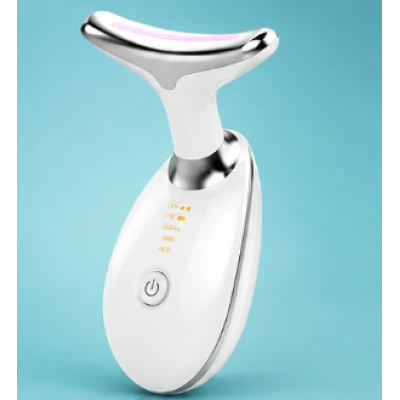 Aparat Facial cu Lumina LED 4 Culori Masaj si ingrijire Ten capat metalic 7 setari