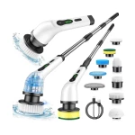 Perie electrica rotativa pentru curatare maner extensibil baterie reincarcabila 9 capete detasabile BA