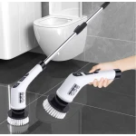 Perie electrica rotativa pentru curatare maner extensibil baterie reincarcabila 9 capete detasabile BA
