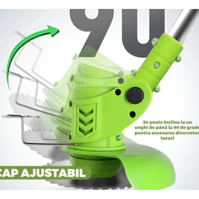 Motocoasa Electrica cu 2 acumulatori 36V de 18000 RPM accesorii incluse verde