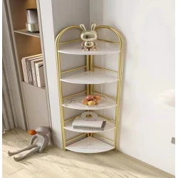 Etajera de Colt cu 5 Niveluri design elegant rafturi rotunjite 51 X 34 X 160cm