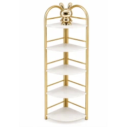 Etajera de Colt cu 5 Niveluri design elegant rafturi rotunjite 51 X 34 X 160cm