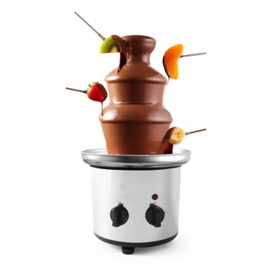 Fantana cu fondue de ciocolata 3 niveluri din otel inoxidabil 