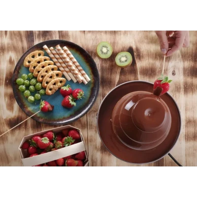 Fantana cu fondue de ciocolata 3 niveluri din otel inoxidabil 