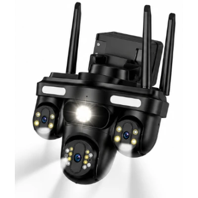 Camera de supraveghere WiFi Multi Screen 12MP Ultra HD PTZ 355 monitorizare 360 Full Color PIR IP66