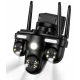 Camera de supraveghere WiFi Multi Screen 12MP Ultra HD PTZ 355 monitorizare 360 Full Color PIR IP66
