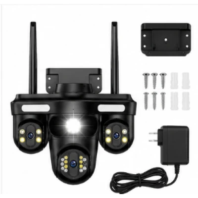 Camera de supraveghere WiFi Multi Screen 12MP Ultra HD PTZ 355 monitorizare 360 Full Color PIR IP66