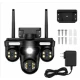 Camera de supraveghere WiFi Multi Screen 12MP Ultra HD PTZ 355 monitorizare 360 Full Color PIR IP66