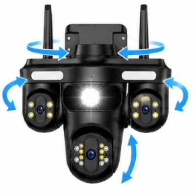 Camera de supraveghere WiFi Multi Screen 12MP Ultra HD PTZ 355 monitorizare 360 Full Color PIR IP66
