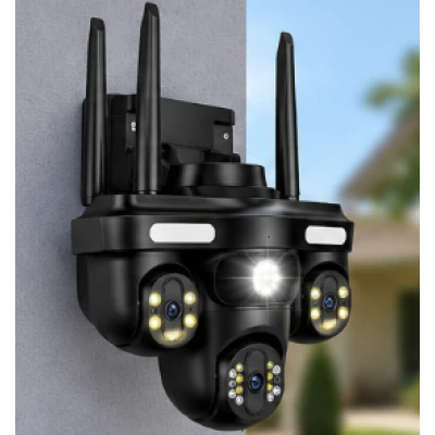 Camera de supraveghere WiFi Multi Screen 12MP Ultra HD PTZ 355 monitorizare 360 Full Color PIR IP66