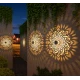 Set 2 Lampi solare de perete design Mandala Floare LED Lumina ALB CALD Decor Exterior