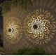 Set 2 Lampi solare de perete design Mandala Floare LED Lumina ALB CALD Decor Exterior