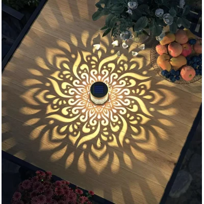 Set 2 Lampi solare de perete design Mandala Floare LED Lumina ALB CALD Decor Exterior