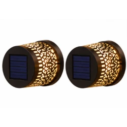 Set 2 Lampi solare de perete design Mandala Floare LED Lumina ALB CALD Decor Exterior