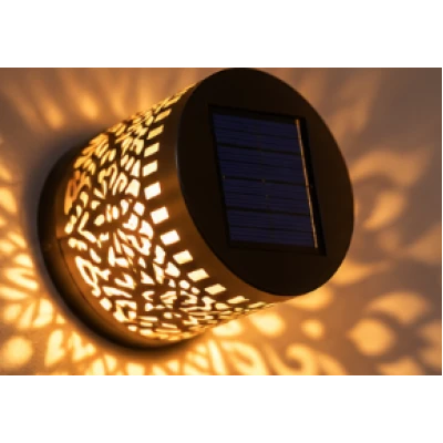 Set 2 Lampi solare de perete design Mandala Floare LED Lumina ALB CALD Decor Exterior