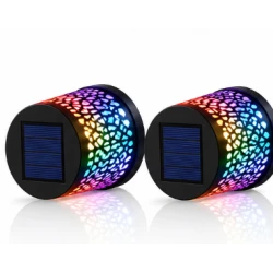 Set 2 Lampi solare de perete design Mandala Floare LED Lumina MULTICOLORA Decor Exterior