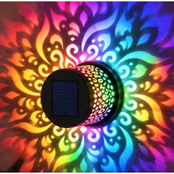 Set 2 Lampi solare de perete design Mandala Floare LED Lumina MULTICOLORA Decor Exterior