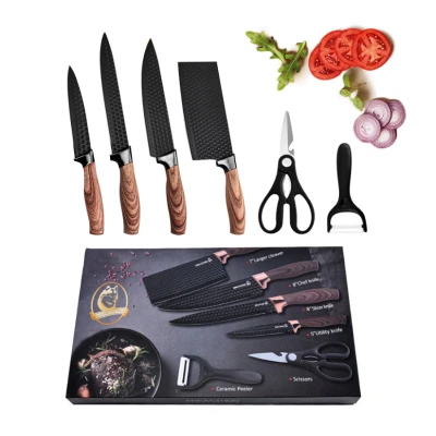 Set de cutite pentru bucatarie 6 piese material otel Inoxidabil cutie depozitare MARO