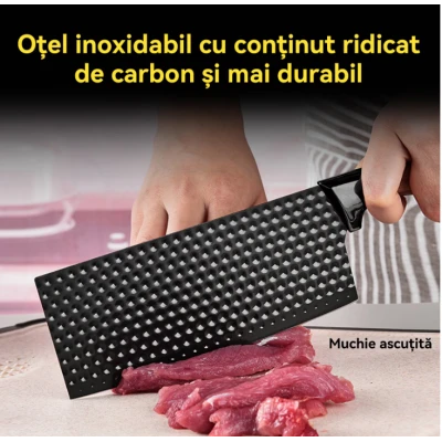 Set de cutite pentru bucatarie 6 piese material otel Inoxidabil cutie depozitare MARO