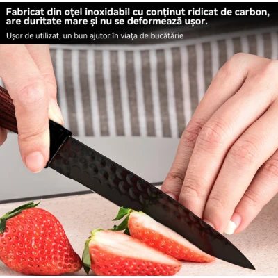 Set de cutite pentru bucatarie 6 piese material otel Inoxidabil cutie depozitare MARO